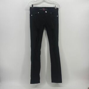 Almost Famous Black Distressed Skinny Jeans‎ Rhinestone Bling Low Rise Size 3